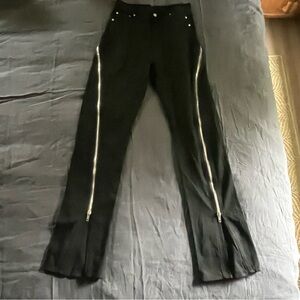 Mens Black Pants with Silver Zipper Accents size 46 IT probably 28-29 US